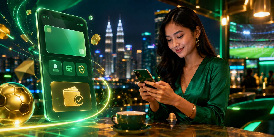 Pengguna mengakses e-sukan cp500 melalui telefon mudah alih di Kuala Lumpur
